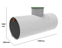 Горизонтальная станция биол. очистки KANN ECO - 3, 1-3 человека (400 л/сутки), залп. сброс 100 л. ввод 90см, самотечный