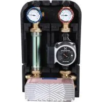 Насосная группа STOUT SDG-0038-342502 с теплообменником 34 пластины,с насосом Grundfos UPSO 25-65 в теплоизоляции